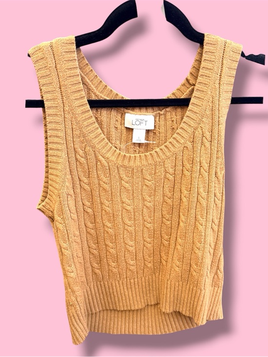 LOFT Tops - LOFT Mustard Ribbed Cable-Knit Sleeveless Top
